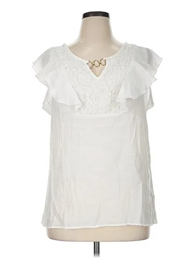 Pre-owned Ny Collection Sleeveless Blouse In Ivory