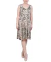 Ny Collection Sleeveless Tank Dress In Sand Puzzleprint