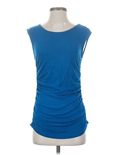 Pre-owned Ny Collection Sleeveless Top Blue Scoop Neck Tops