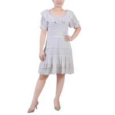 Ny Collection Tiered Knee-length Sheath Dress Womens White Rayon Fts1464 In Animal Print