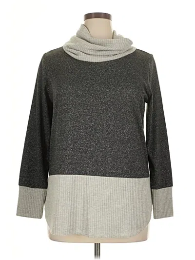Pre-owned Ny Collection Turtleneck Sweater In Gray