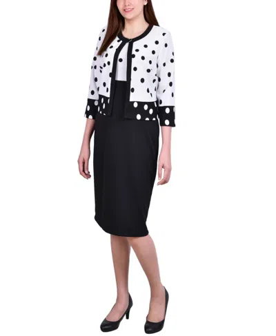 Ny Collection Women's 3/4 Sleeve Two Piece Dress Set In Katlyn