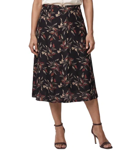 Ny Collection Women's A-line Midi Pull-on Skirt In Black