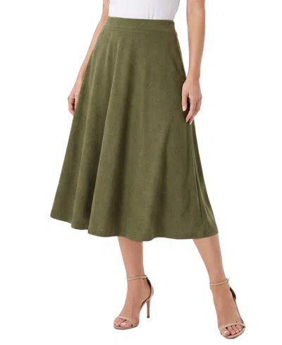 Ny Collection Women's A-line Midi Pull-on Skirt In Green