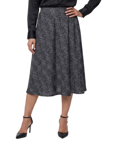 Ny Collection Women's A-line Midi Pull-on Skirt In Gray