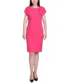 Ny Collection Women's Flutter Sleeve Sheath Dress In Pink