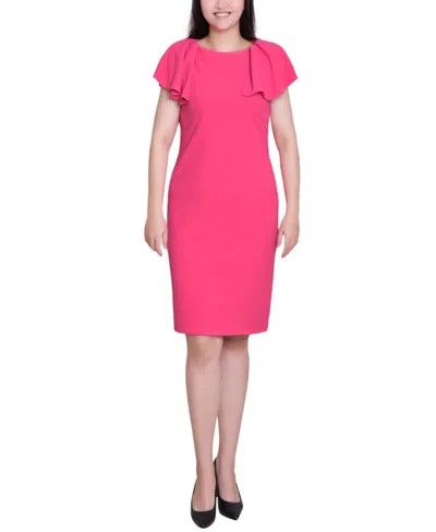Ny Collection Women's Flutter Sleeve Sheath Dress In Pink