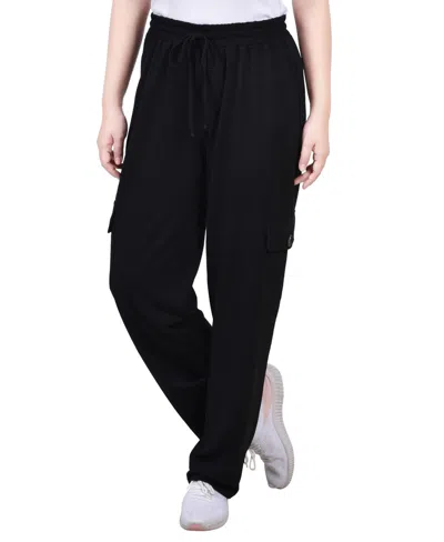 Ny Collection Women's Knit Gauze Pants In Black