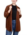Ny Collection Women's Long Sleeve Corduroy Shirt Jacket In Toast