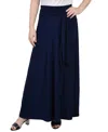 Ny Collection Petite Ankle Length Belted A-line Skirt In Doeskin