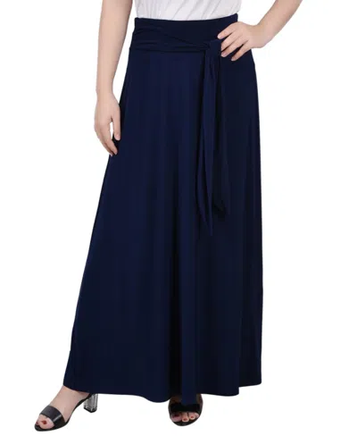 NY COLLECTION WOMEN'S MISSY MAXI SKIRT WITH SASH WAIST TIE