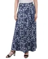Ny Collection Women's Missy Maxi Skirt With Sash Waist Tie In Navy Skyterrace