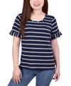 NY COLLECTION WOMEN'S SHORT BELL SLEEVE TOP