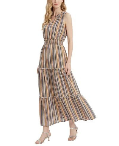 Ny Collection Women's Sleeveless Crinkled Maxi Dress In Multi