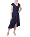 Ny Collection Petite Sleeveless Flounced Dress In Blue