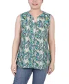 NY COLLECTION WOMEN'S SLEEVELESS PINTUCKED BLOUSE