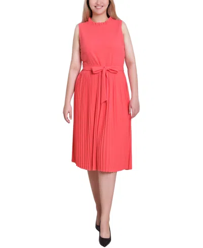 Ny Collection Women's Sleeveless Pleated Skirt Dress In Pink