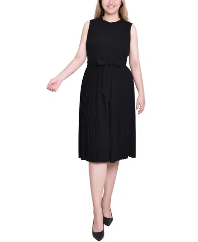 Ny Collection Women's Sleeveless Pleated Skirt Dress In Black