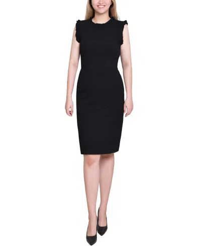 Ny Collection Women's Sleeveless Ruffle Detail Dress In Black