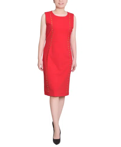 Ny Collection Women's Sleeveless Stud Front Dress In Red