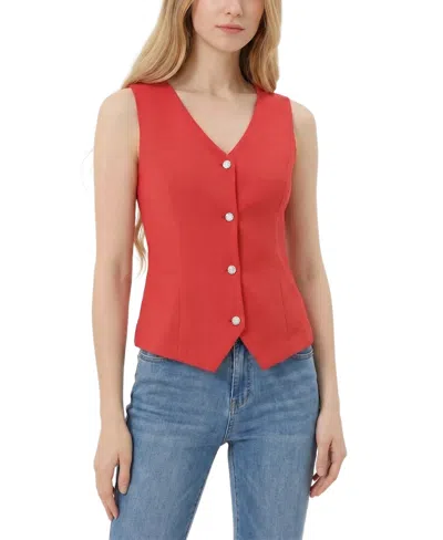 Ny Collection Women's Sleeveless V-neck Vest In Multi