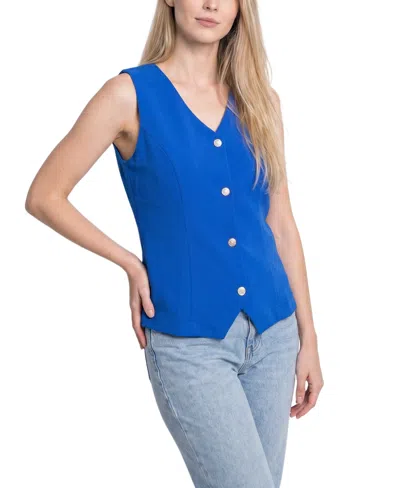Ny Collection Women's Sleeveless V-neck Vest In Multi