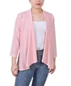 Ny Collection Women's Solid 3/4 Sleeve Cardigan In Blush