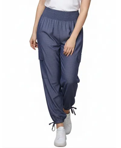 Ny Collection Women's Wide Waist Harem Pants In Blue