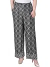 NY COLLECTION WOMENS HIGH RISE STRETCH WIDE LEG PANTS