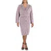 Ny Collection Womens Metallic Knee-length Two Piece Dress In Purple