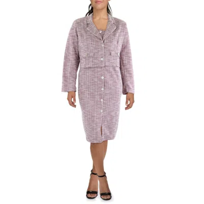 Ny Collection Womens Metallic Knee-length Two Piece Dress In Purple