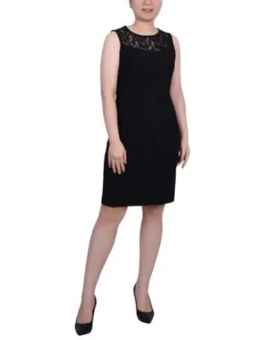 Ny Collection Womens Novelty Knit Lace Dress 2 Piece Set In White