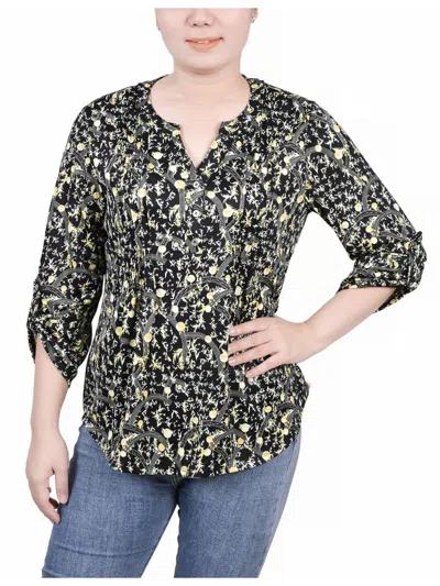 Ny Collection Womens Pintuck === Blouse In Blue