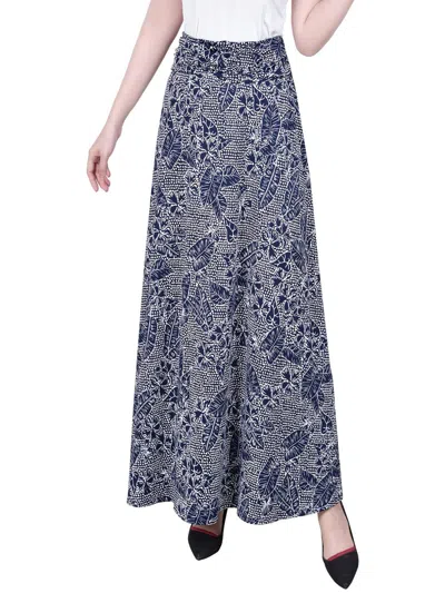 Ny Collection Womens Printed Long Maxi Skirt In Multi