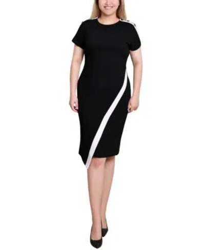 Ny Collection Womens Short Sleeve Dress In Black