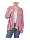 Ny Collection Womens Open Front Solid Cardigan Sweater In Multi
