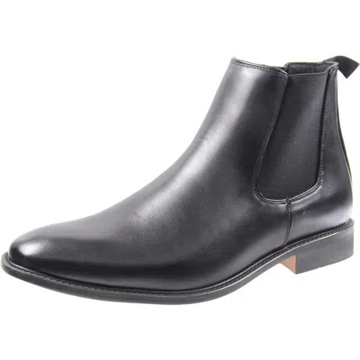 Nyc Harrison Womens Solid Leather Chelsea Boots In Black