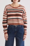 Nyc Knits By The Sweater Dept Stripe Crop Pullover Sweater In Rust Combo
