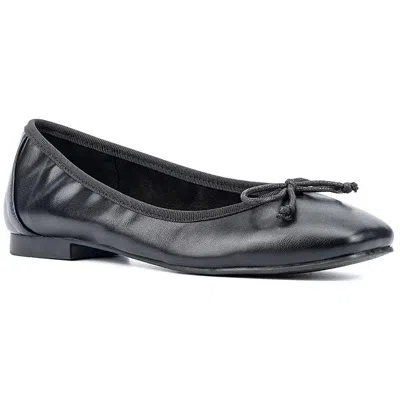 Nyc Paulina Womens Bow Faux Leather Ballet Flats