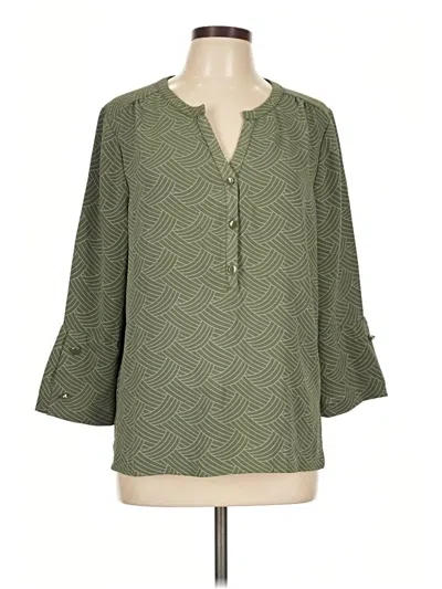 Pre-owned Nycc 3/4 Sleeve Blouse In Green