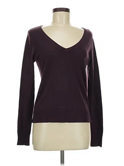 Pre-owned Nycc Long Sleeve Top Burgundy V-neck Tops