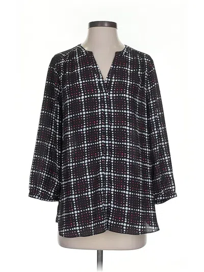 Pre-owned Nydj 3/4 Sleeve Blouse In Black