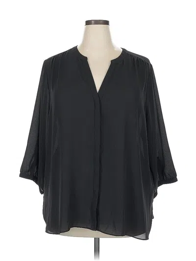 Pre-owned Nydj 3/4 Sleeve Blouse In Black