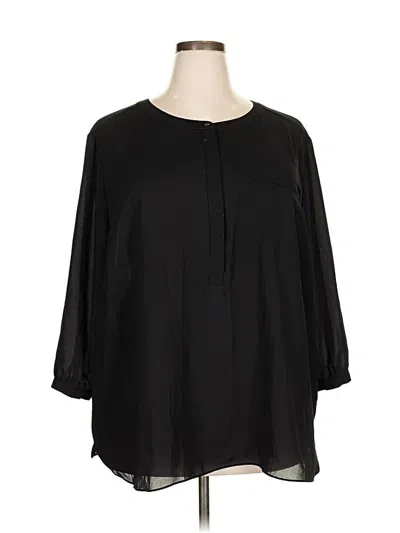 Pre-owned Nydj 3/4 Sleeve Blouse In Black