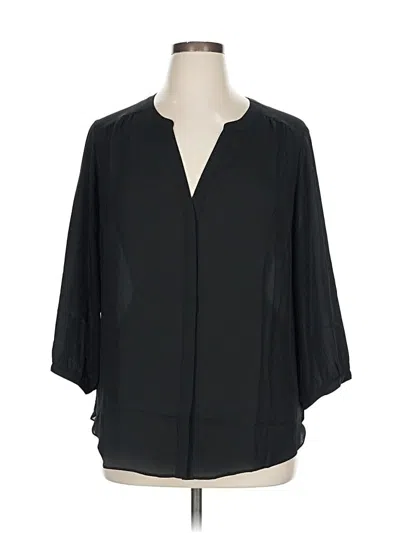 Pre-owned Nydj 3/4 Sleeve Blouse In Black