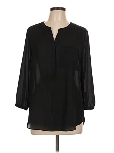 Pre-owned Nydj 3/4 Sleeve Blouse In Black