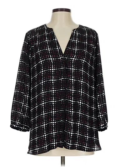 Pre-owned Nydj 3/4 Sleeve Blouse In Black