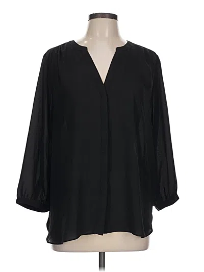 Pre-owned Nydj 3/4 Sleeve Blouse In Black