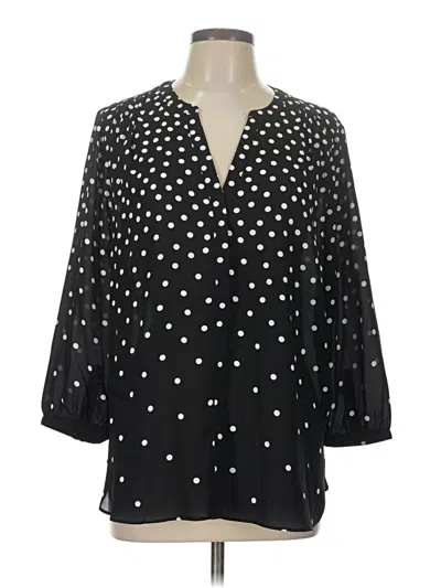 Pre-owned Nydj 3/4 Sleeve Blouse In Black