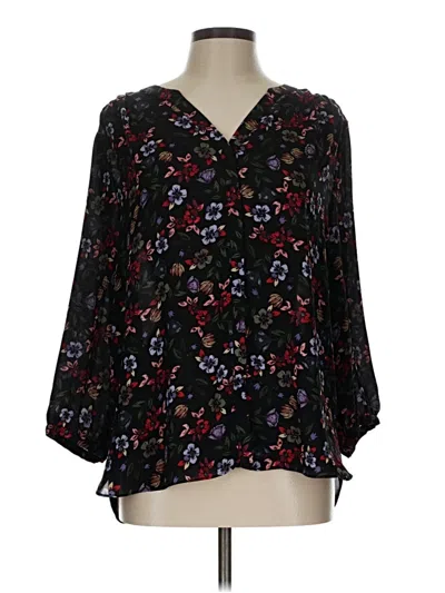 Pre-owned Nydj 3/4 Sleeve Blouse In Black